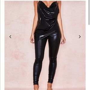 Black “wet look” house of cb skinny pants